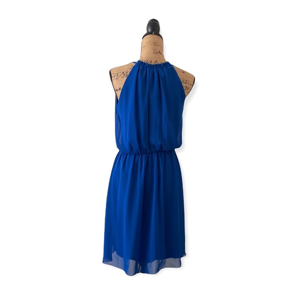 En Focus Electric Blue Studio Dress with Embroidery Size 8 - Picture 2 of 3
